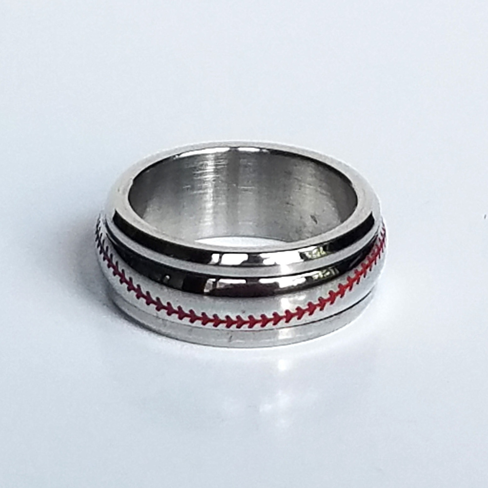 Men's Rings with Baseball Pattern - Picture 5 of 6